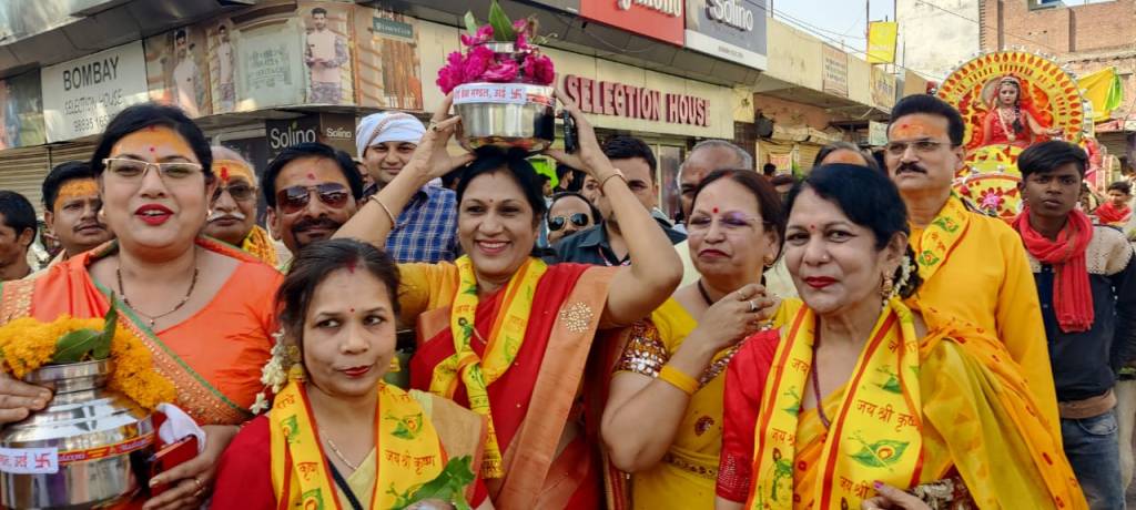 गहोई वैश्य धर्मशाला में बने मंदिर में राधा कृष्ण की मूर्ति की हुई प्राण&nbsp;प्रतिष्ठा