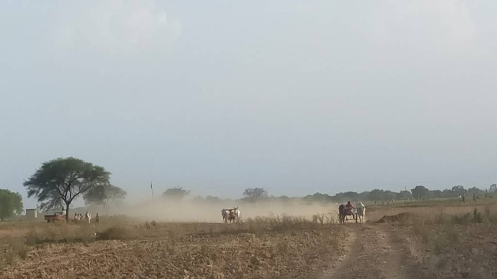 बैलगाड़ी दौड़ का रोमांचक मुकाबला देखने के लिये भीषण गर्मी में डटे रहे सैकड़ों&nbsp;शौकीन