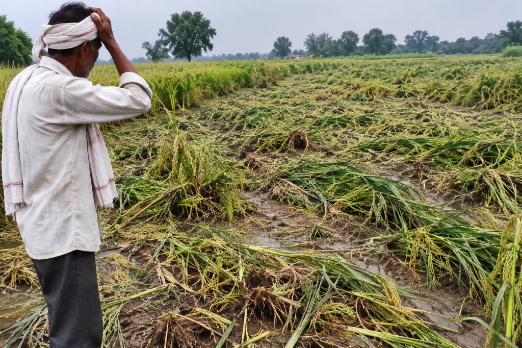 बीमा कंपनी की हरकत से बर्बाद तिल-उड़द किसान सिर पीटने को&nbsp;मजबूर
